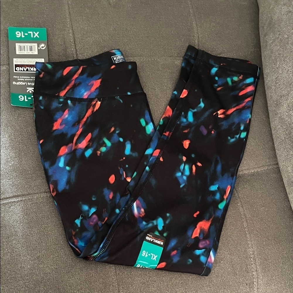 Kirkland Signature Black Multicolor Kids Leggings - Picture 8 of 11